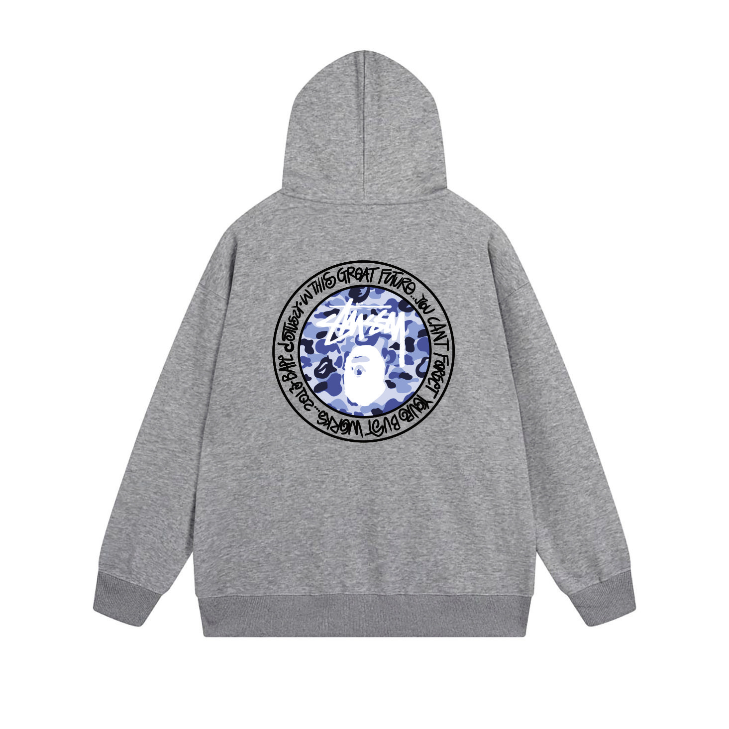 Stussy Blue Crystal Medallion Full-Zip Hoodie