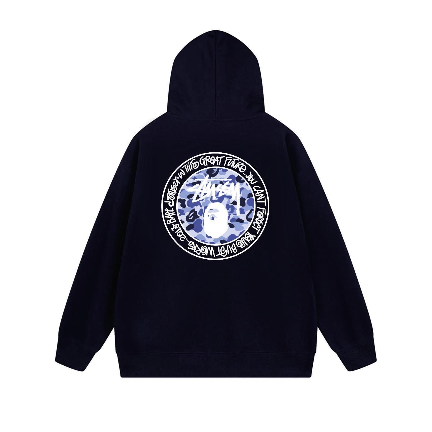 Stussy Blue Crystal Medallion Full-Zip Hoodie