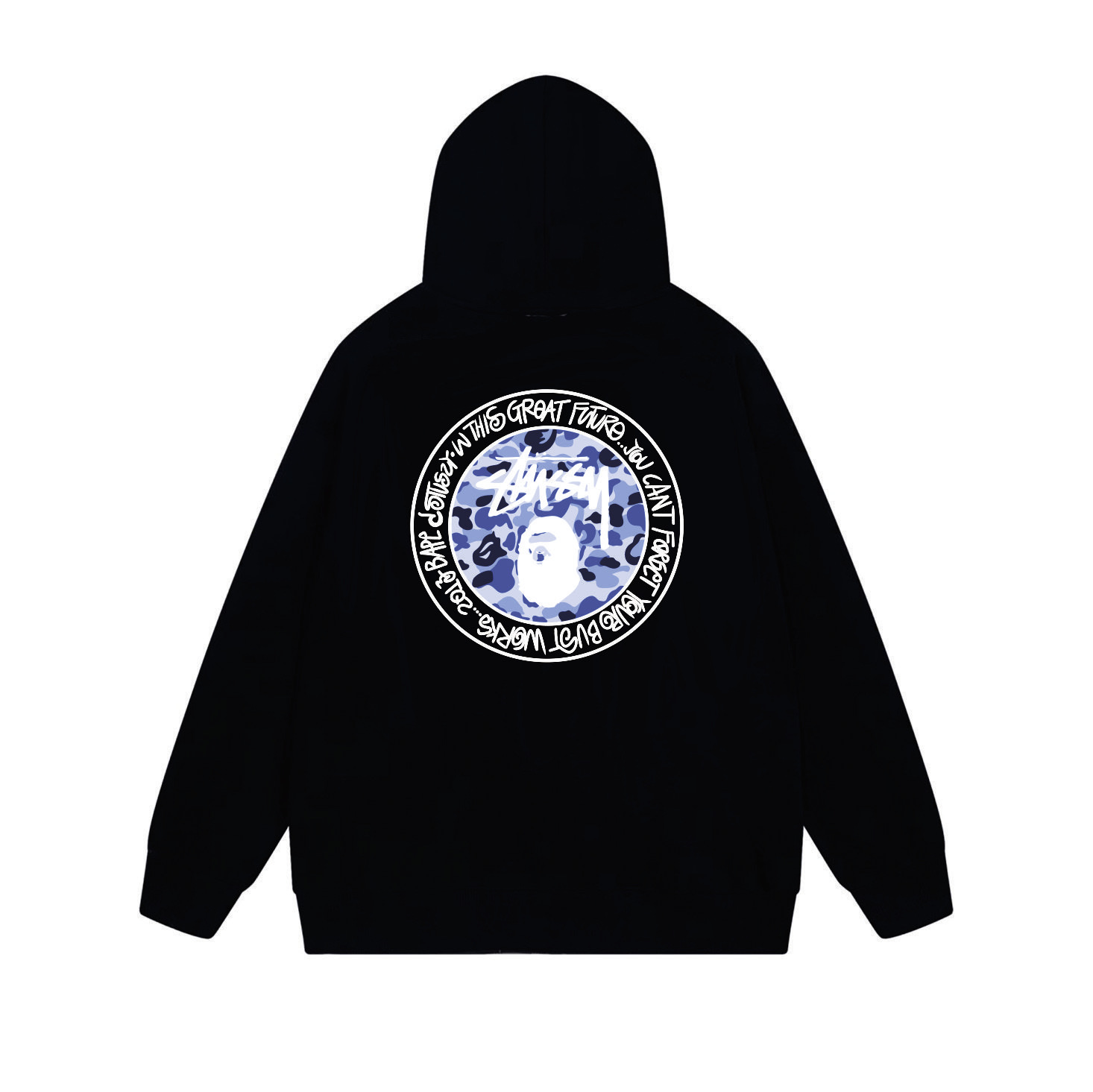 Stussy Blue Crystal Medallion Full-Zip Hoodie