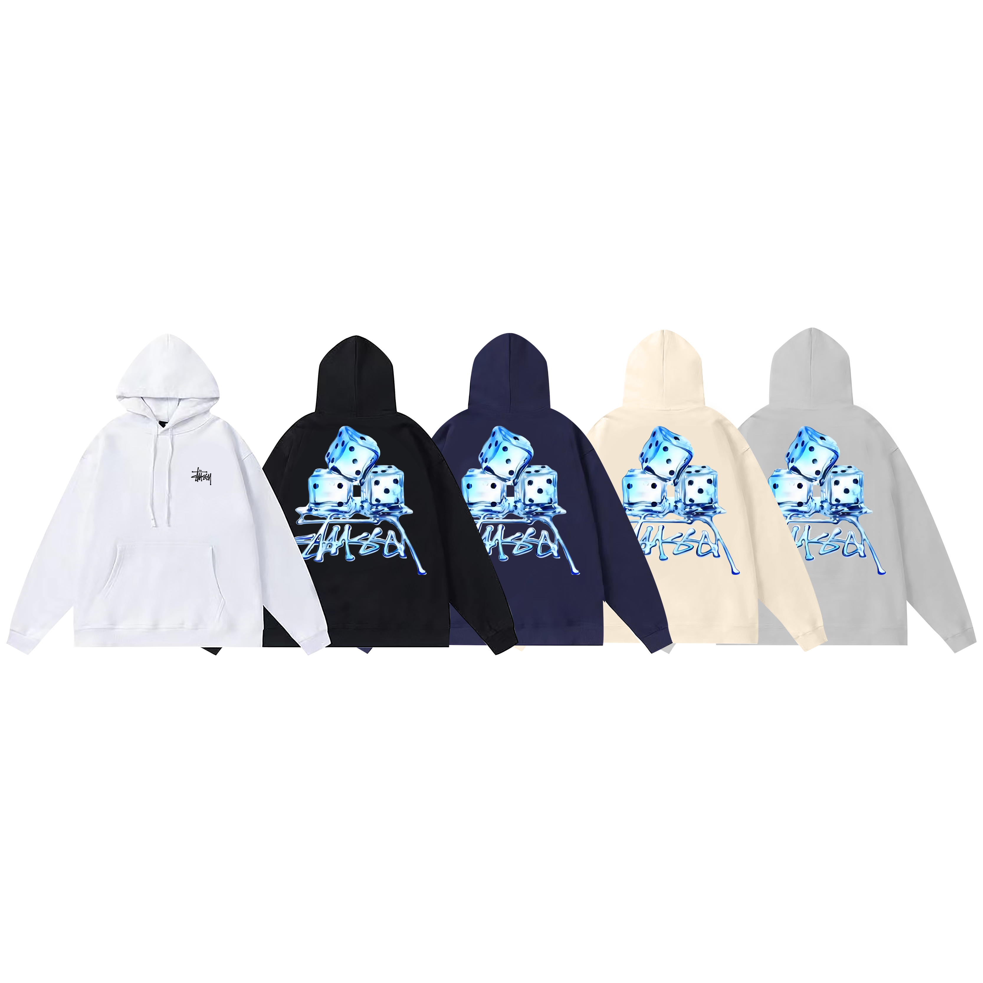 Stussy Blue Dice Collage Pullover Hoodie