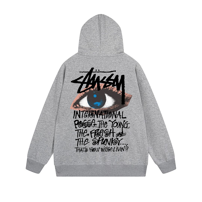 Stussy Blue Floral Crest Full-Zip Hoodie