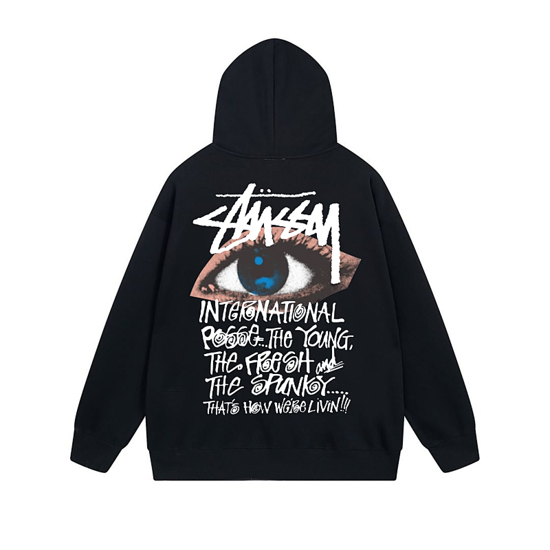 Stussy Blue Floral Crest Full-Zip Hoodie