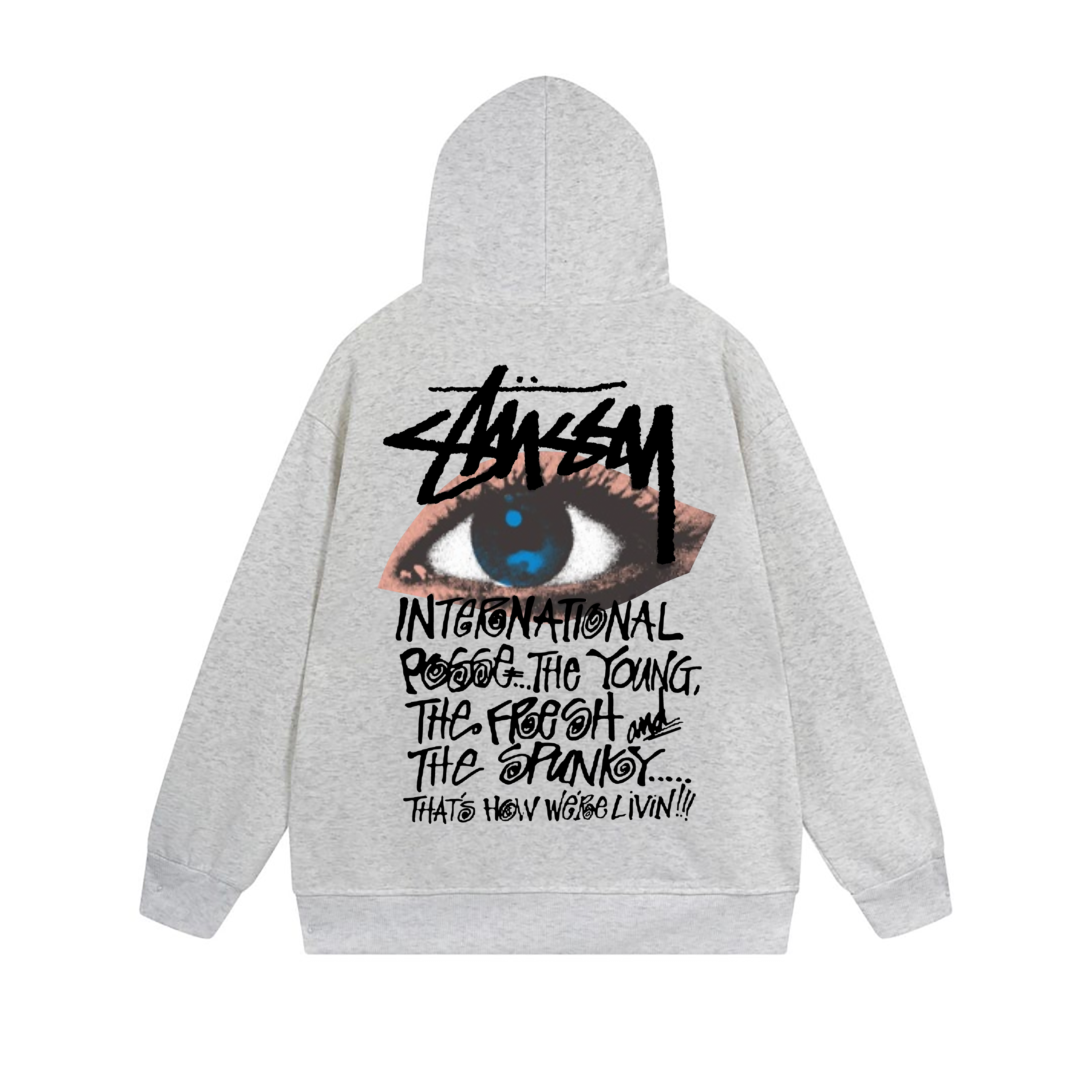 Stussy Blue Floral Crest Full-Zip Hoodie