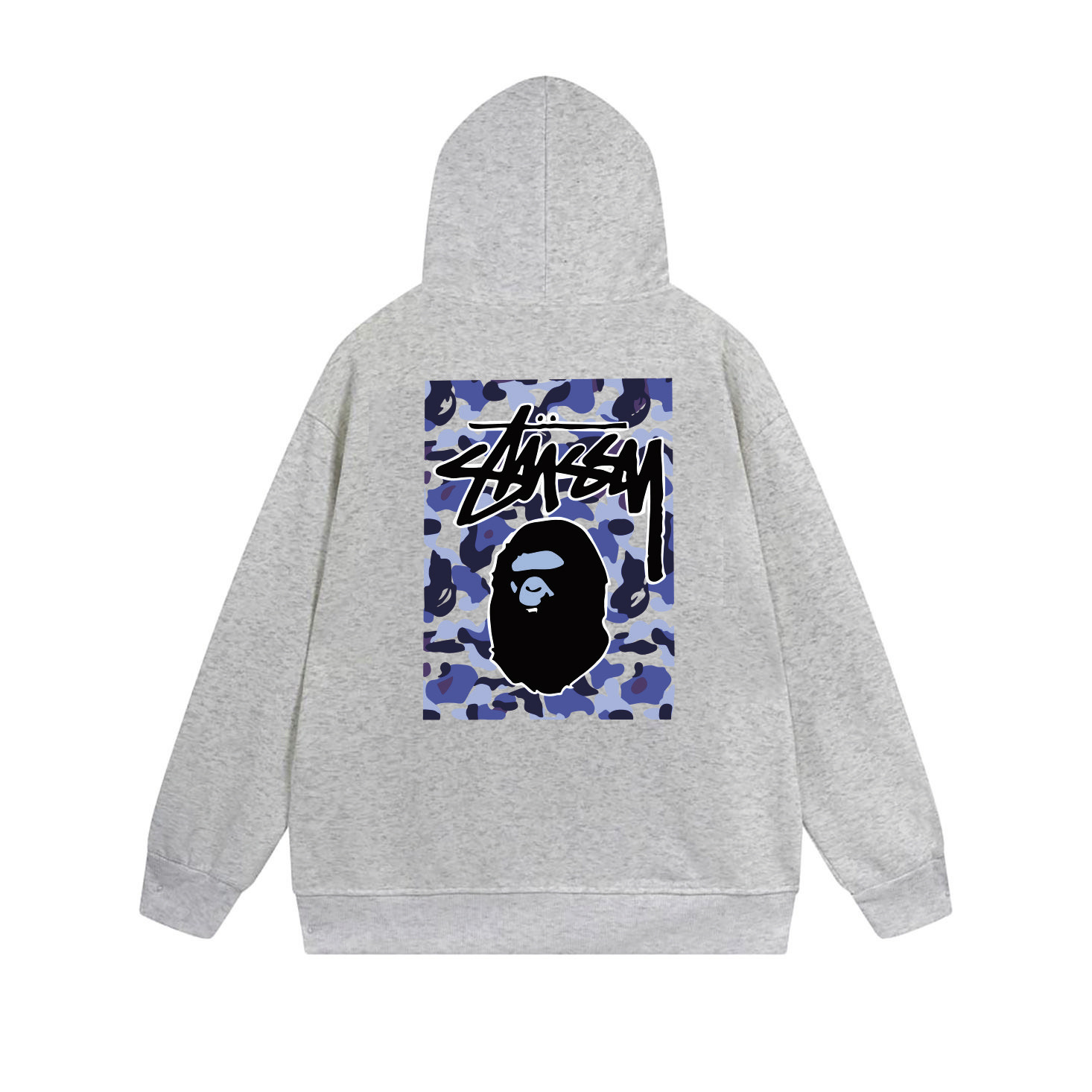 Stussy Blue Framed Portrait Full-Zip Hoodie