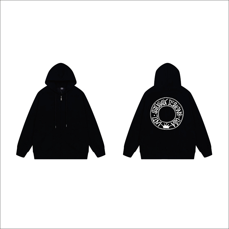 Stussy Blue Planet Orb Full-Zip Hoodie