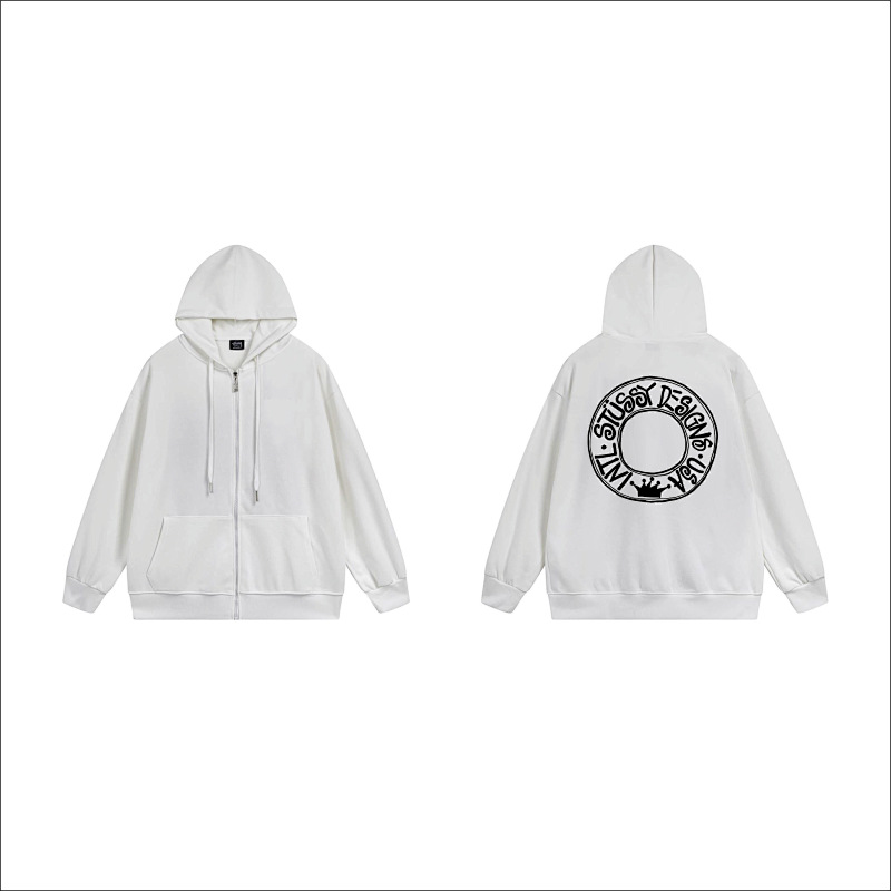 Stussy Blue Planet Orb Full-Zip Hoodie