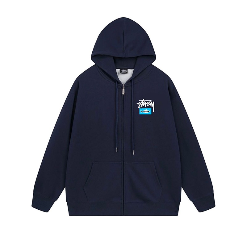 Stussy Blueprint Text Grid Full-Zip Hoodie