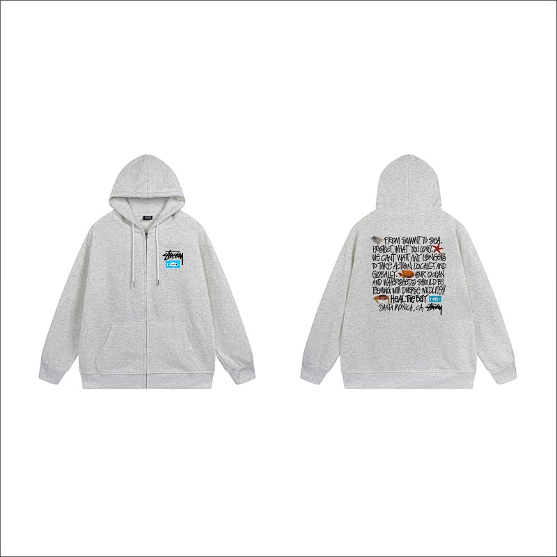 Stussy Blueprint Text Grid Full-Zip Hoodie