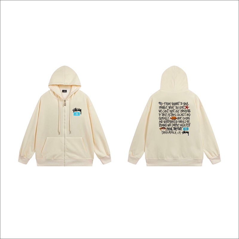 Stussy Blueprint Text Grid Full-Zip Hoodie