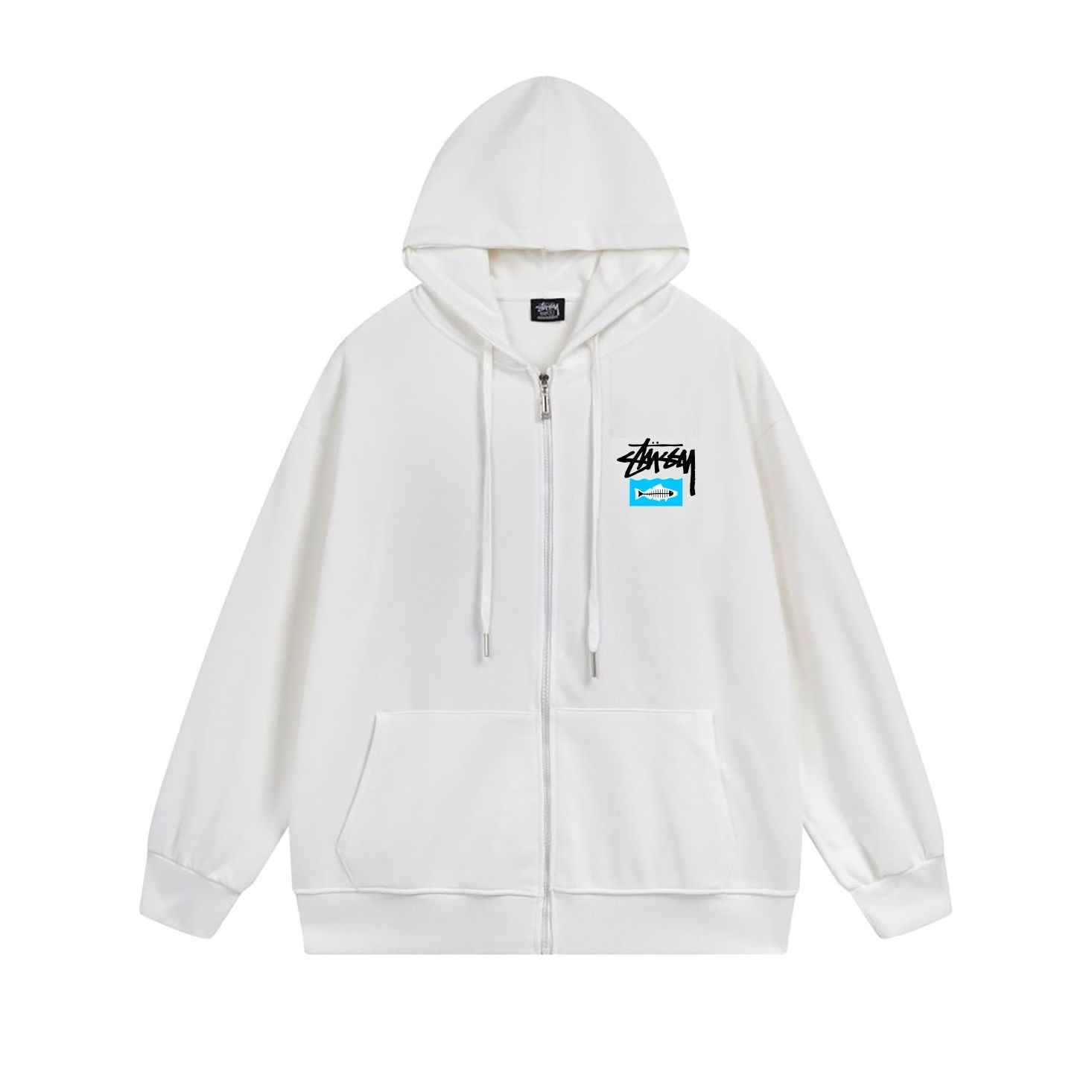Stussy Blueprint Text Grid Full-Zip Hoodie