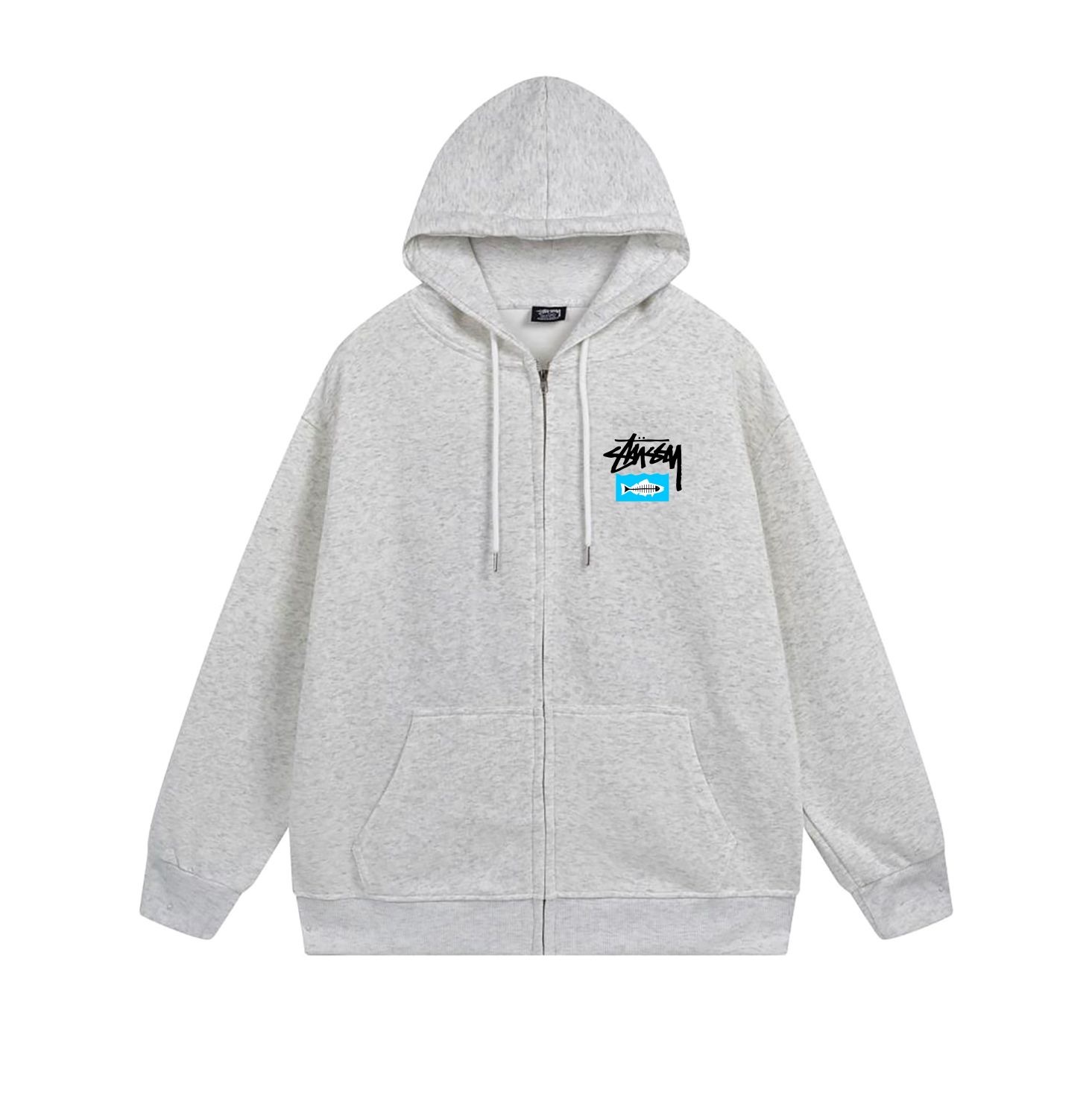Stussy Blueprint Text Grid Full-Zip Hoodie