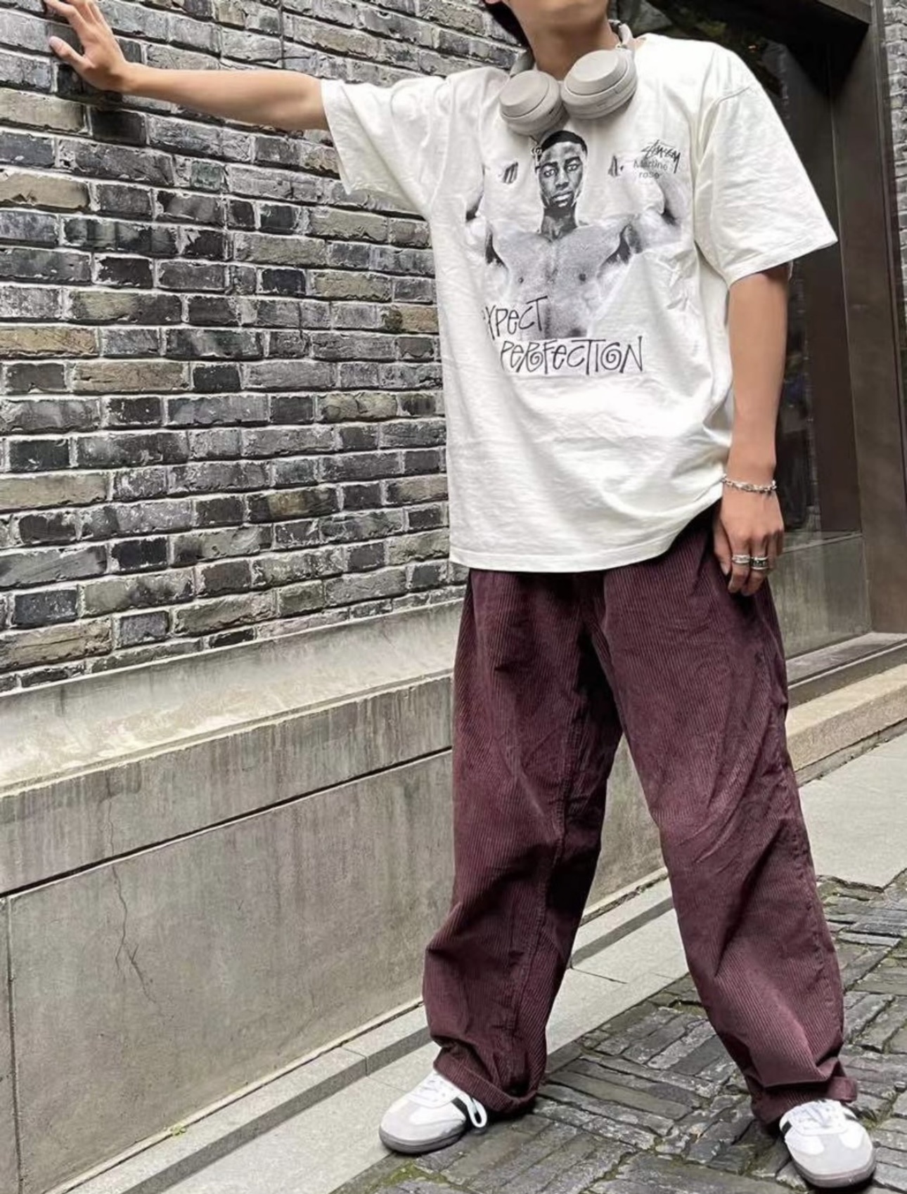 Stussy Bodybuilder Flex Portrait T-Shirt