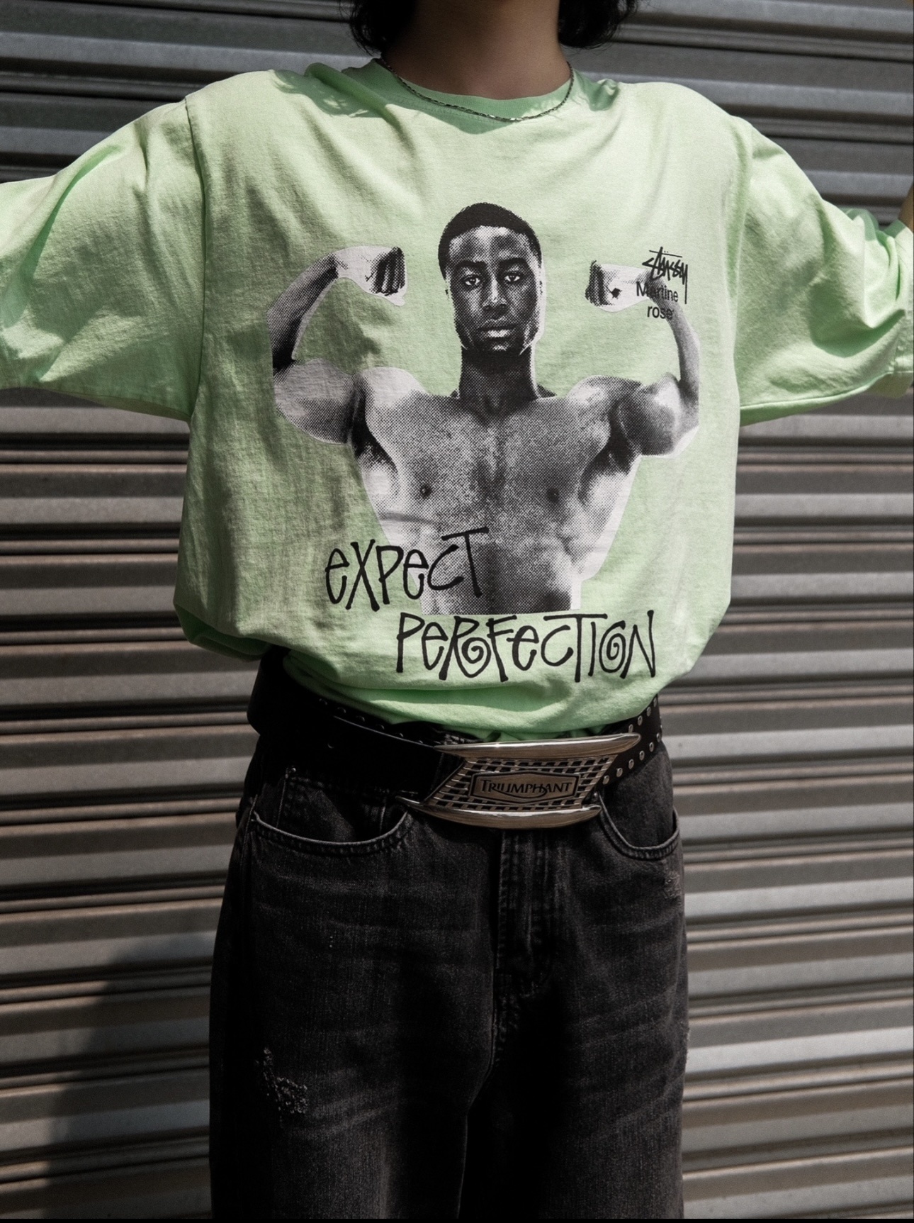 Stussy Bodybuilder Flex Portrait T-Shirt