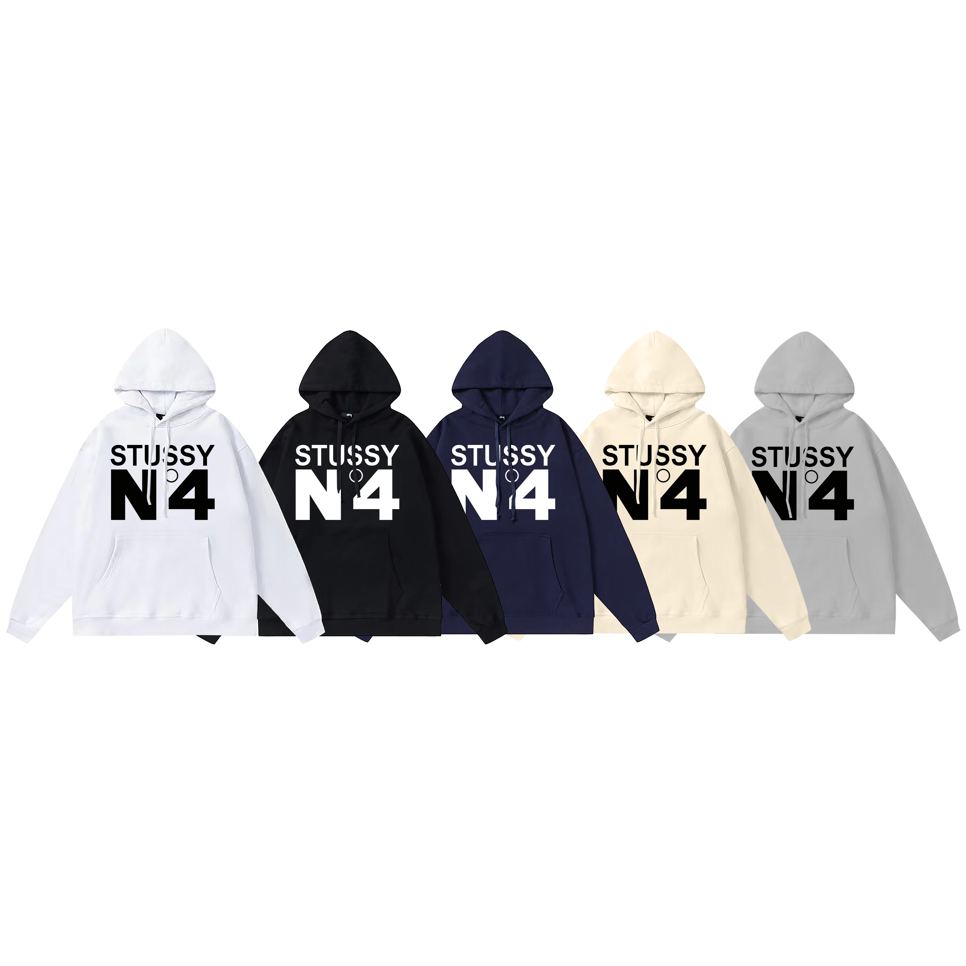 Stussy Bold N4 Typography Pullover Hoodie