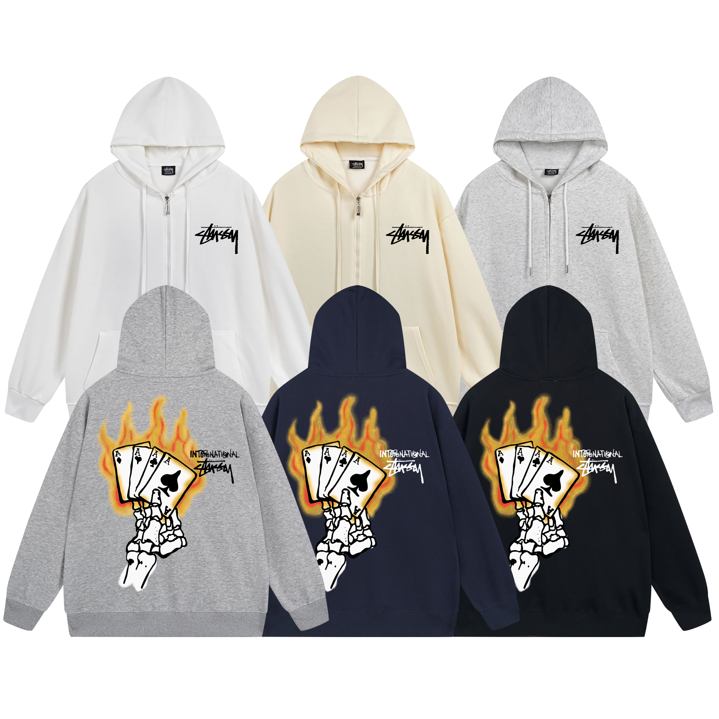 Stussy Chaotic Graffiti Lettering Full-Zip Hoodie