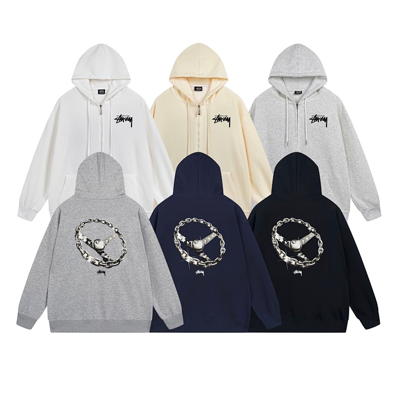Stussy Circular Chain Link Full-Zip Hoodie