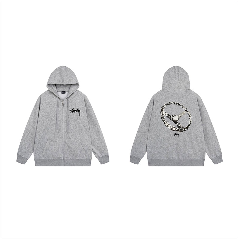 Stussy Circular Chain Link Full-Zip Hoodie