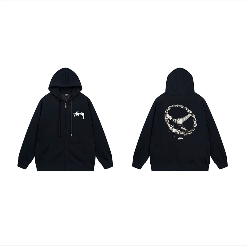 Stussy Circular Chain Link Full-Zip Hoodie
