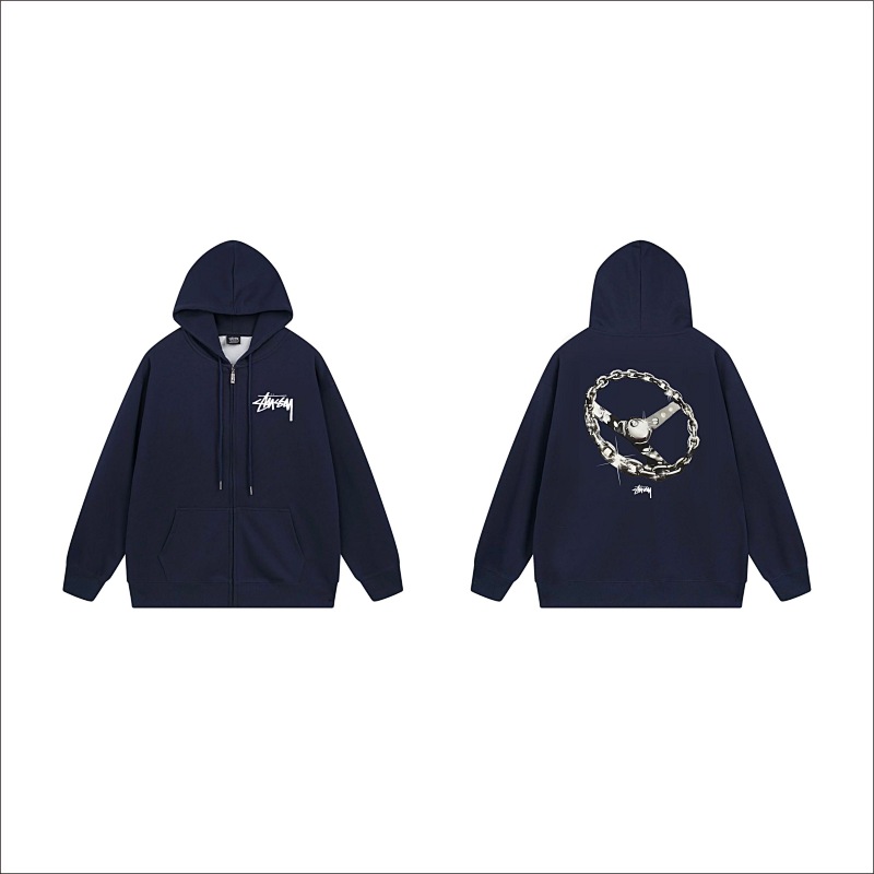 Stussy Circular Chain Link Full-Zip Hoodie