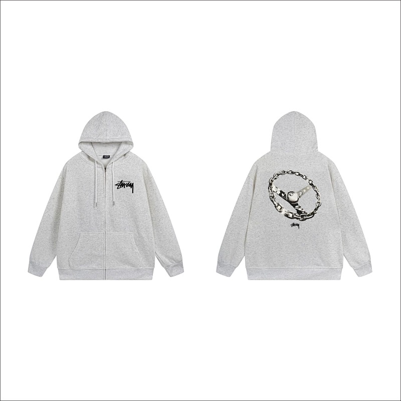 Stussy Circular Chain Link Full-Zip Hoodie