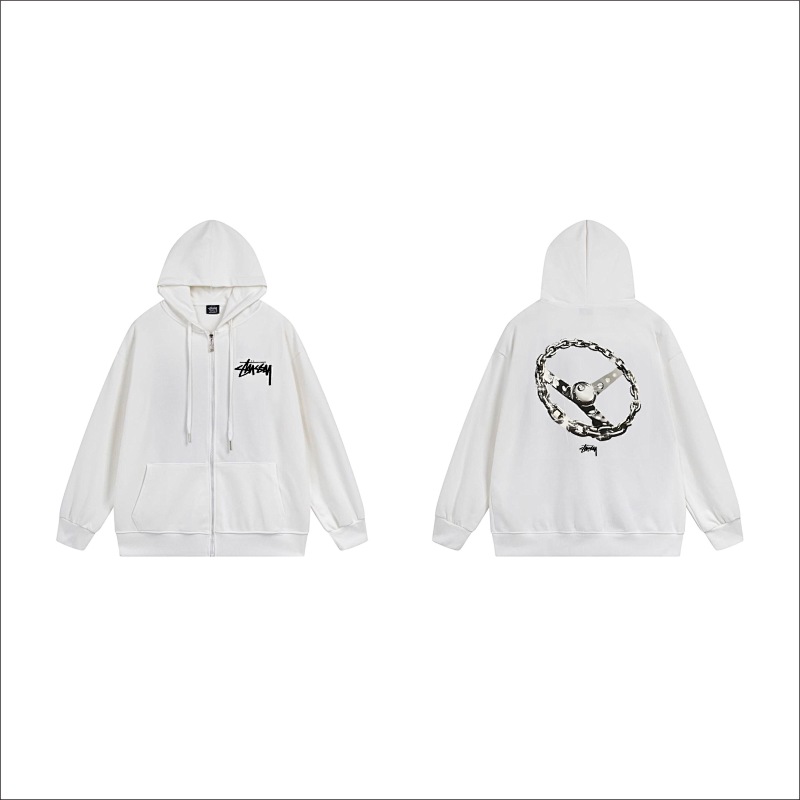 Stussy Circular Chain Link Full-Zip Hoodie