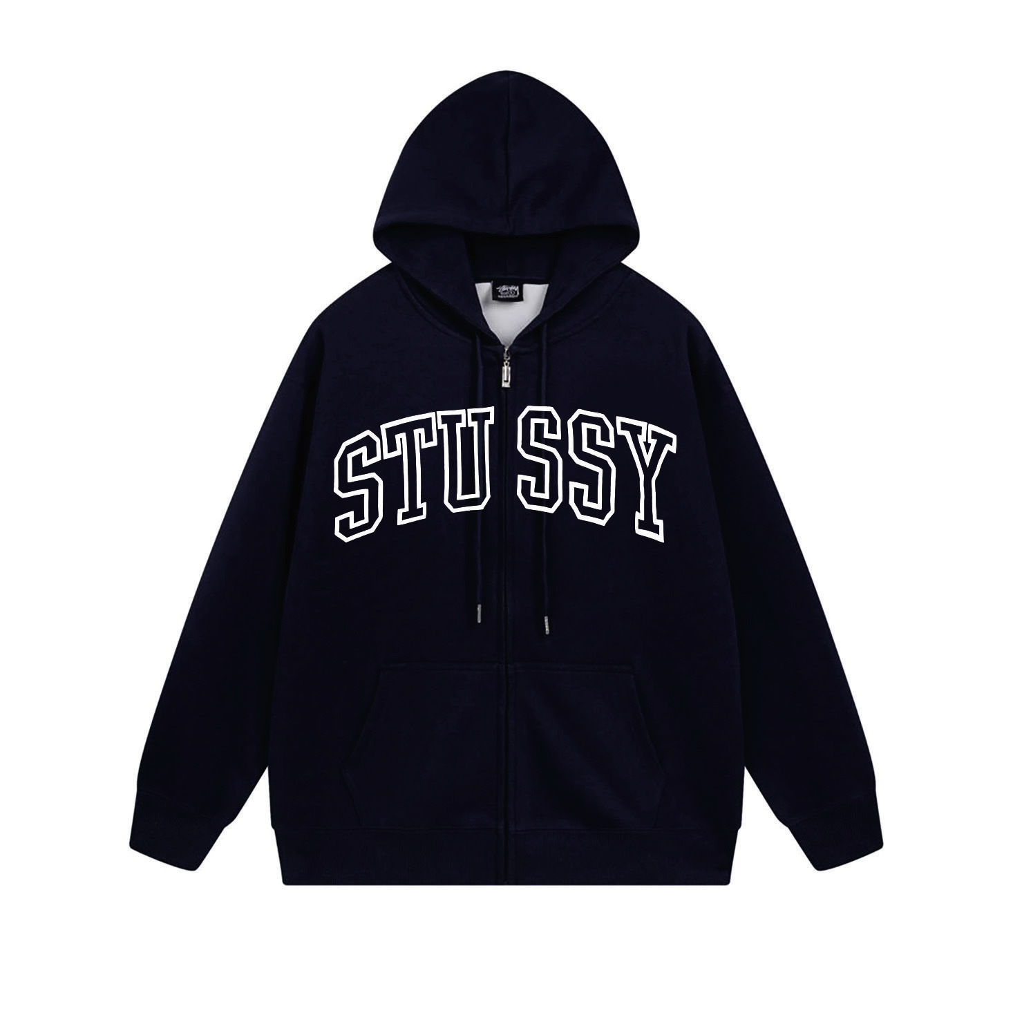 Stussy Collegiate Shoulder Lettering Full-Zip Hoodie