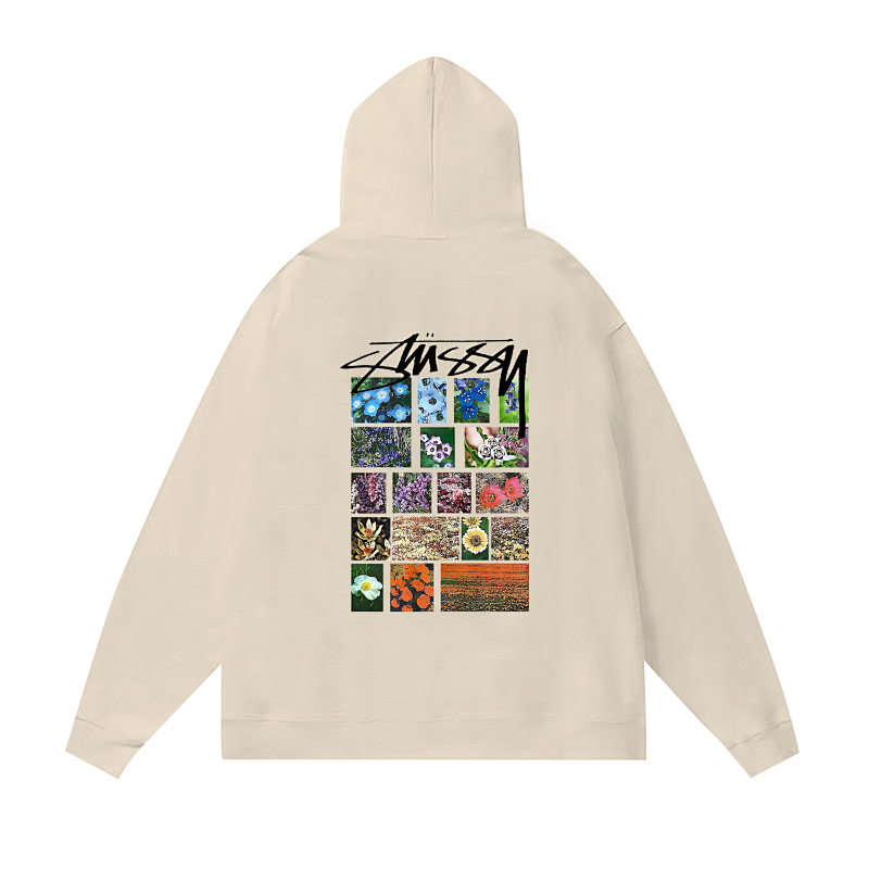 Stussy Color Block Poster Grid Pullover Hoodie