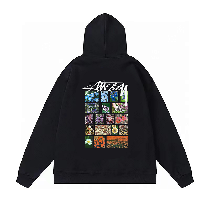 Stussy Color Block Poster Grid Pullover Hoodie