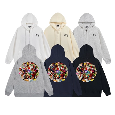 Stussy Confetti Mosaic Globe Pullover Hoodie 01