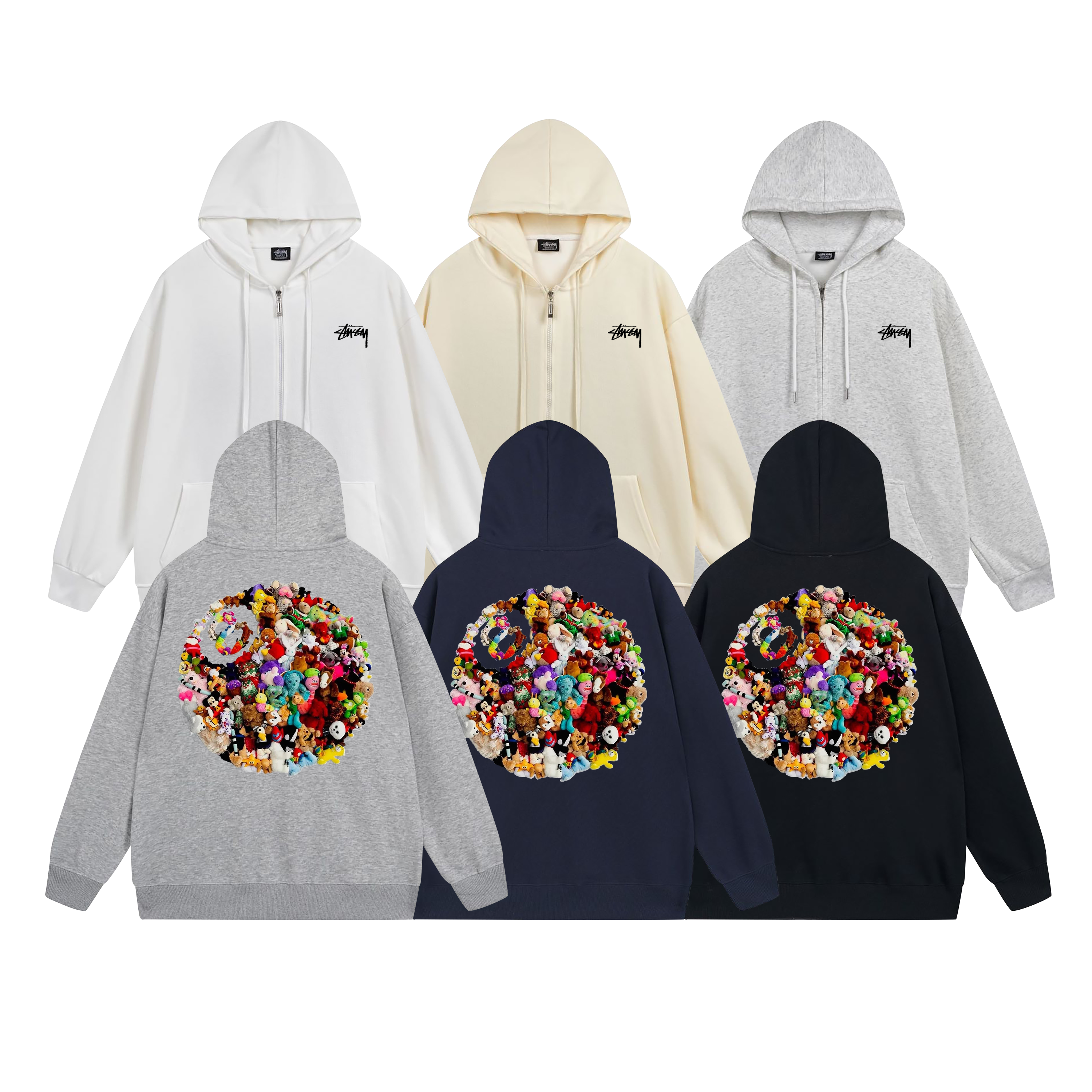 Stussy Confetti Mosaic Globe Pullover Hoodie
