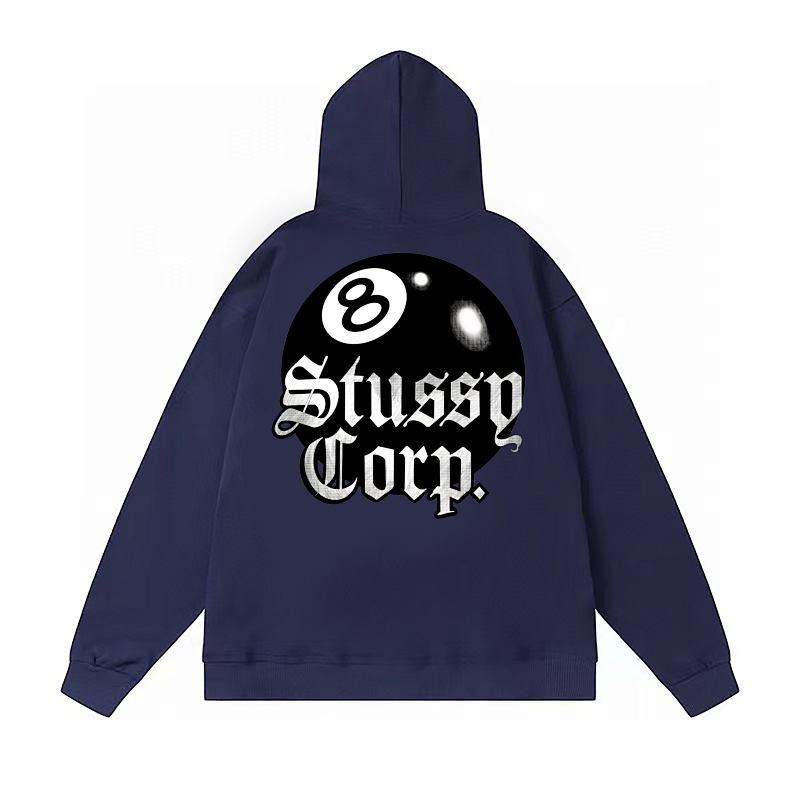 Stussy Corp 8 Ball Typography Pullover Hoodie