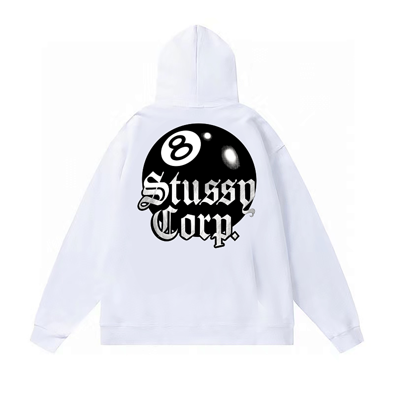 Stussy Corp 8 Ball Typography Pullover Hoodie