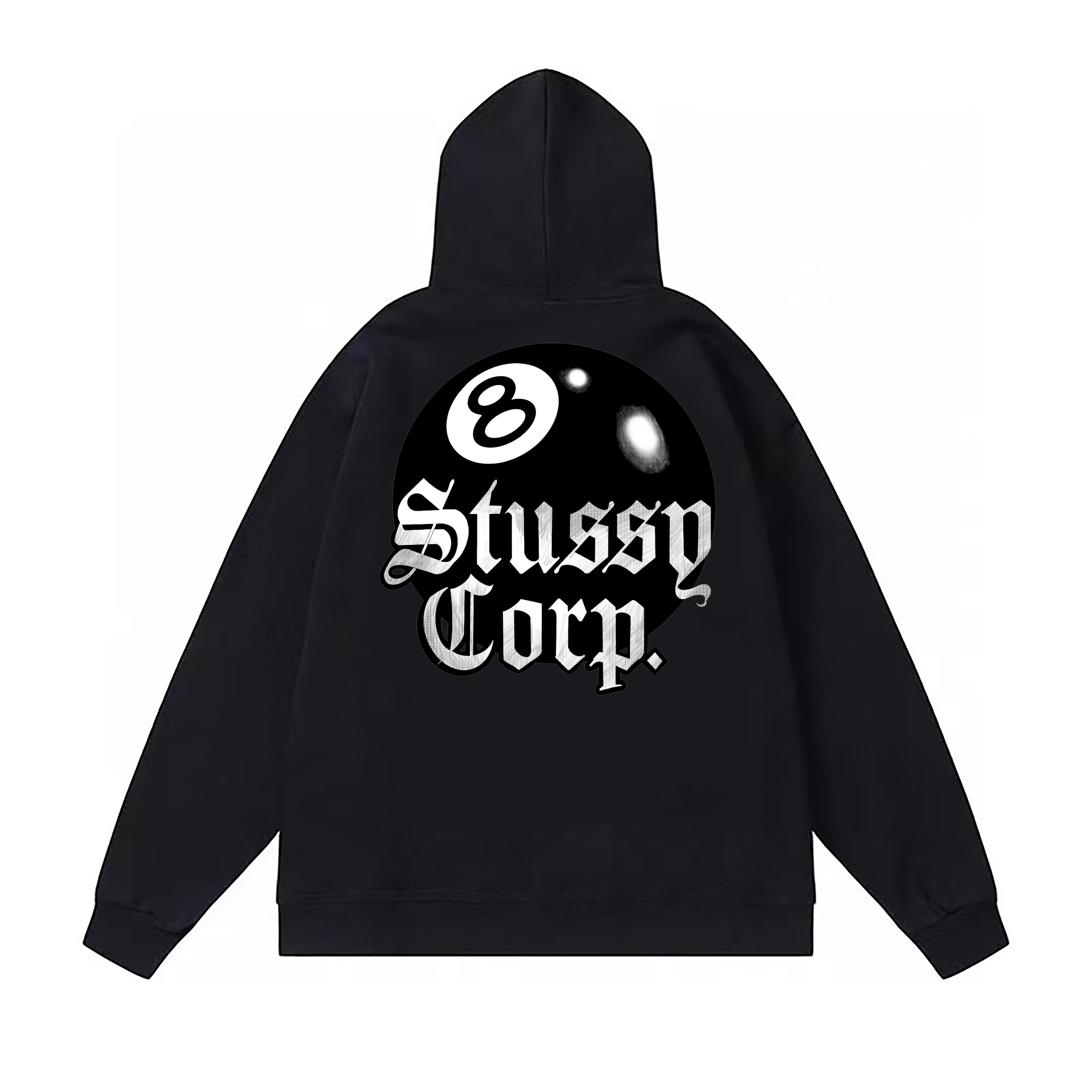 Stussy Corp 8 Ball Typography Pullover Hoodie