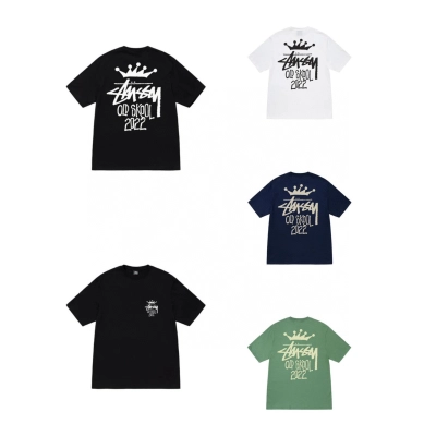 Stussy Crown Handstyle Typography T-Shirt 01