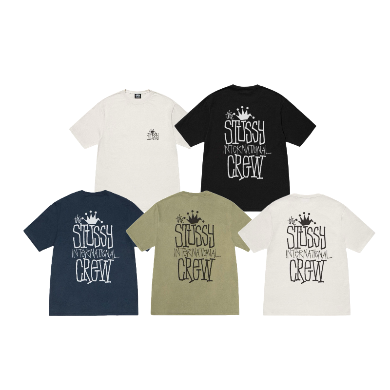 Stussy Crowned Crew Typography T-Shirt