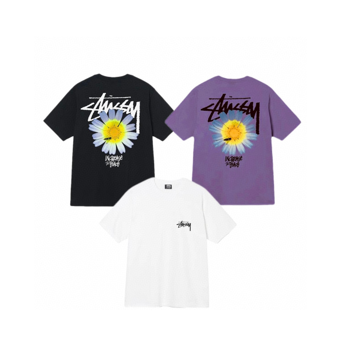 Stussy Daisy Bloom Handstyle Logo T-Shirt