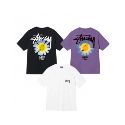 Stussy Daisy Bloom Handstyle Logo T-Shirt 01
