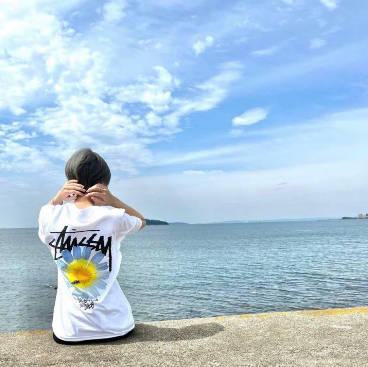 Stussy Daisy Bloom Handstyle Logo T-Shirt