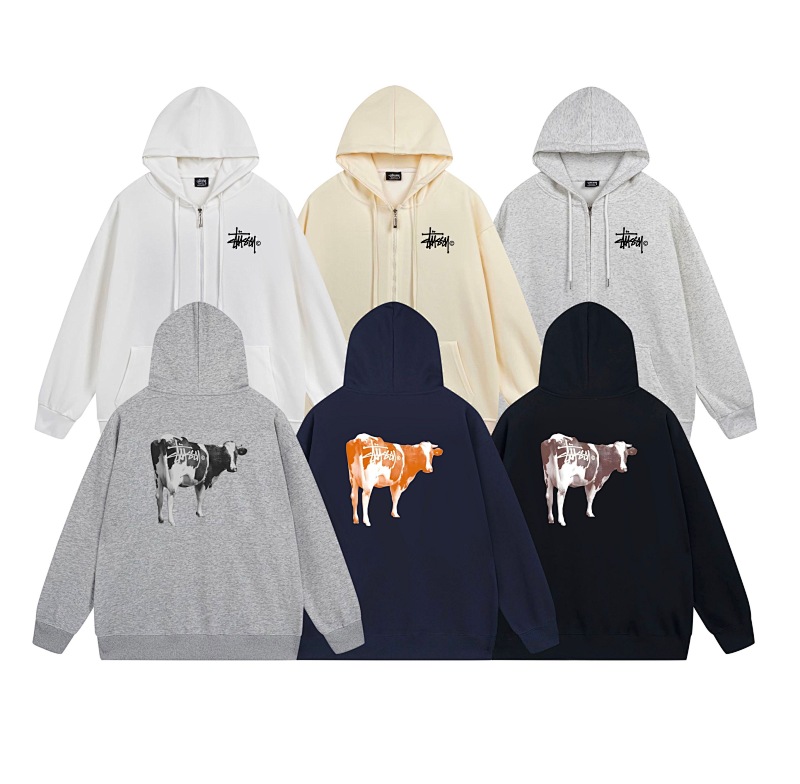 Stussy Dripping Cow Graphic Full-Zip Hoodie