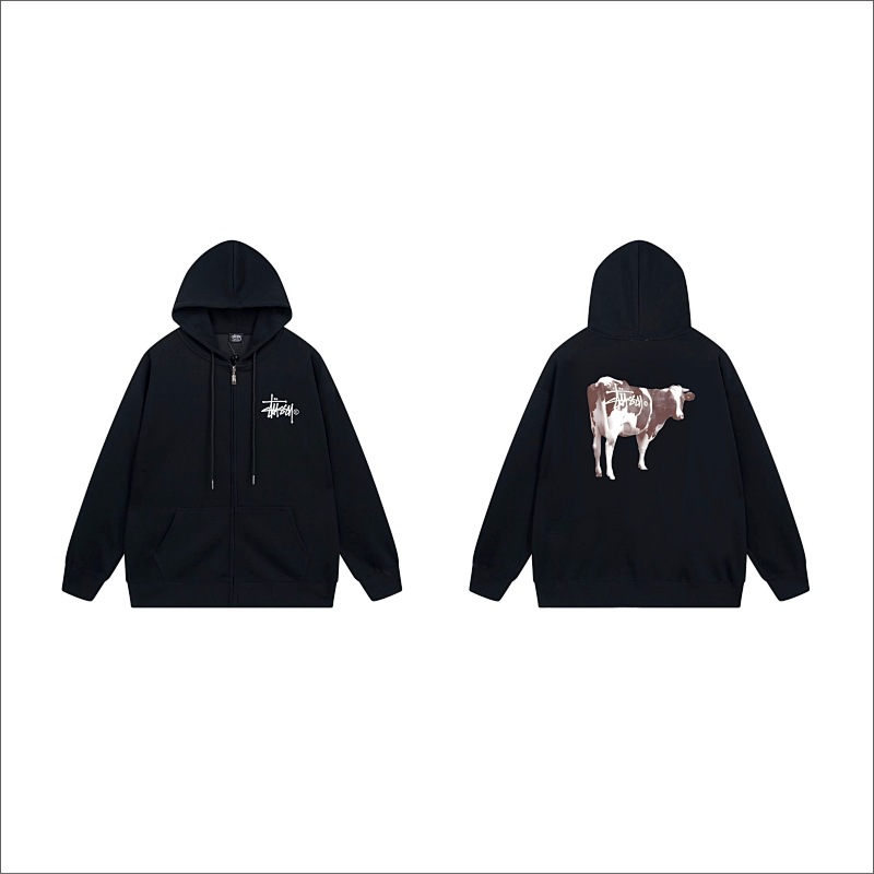 Stussy Dripping Cow Graphic Full-Zip Hoodie