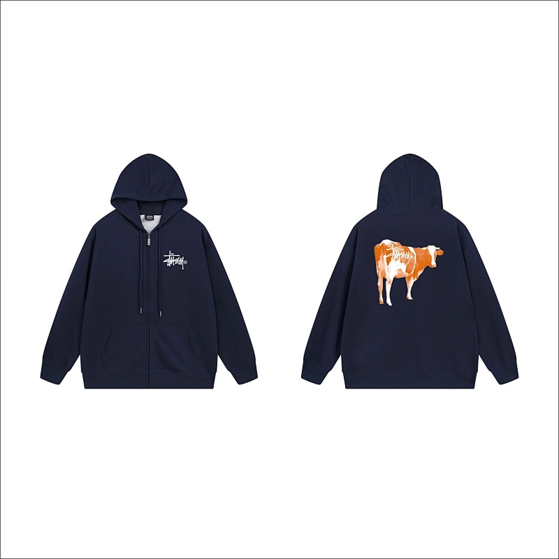 Stussy Dripping Cow Graphic Full-Zip Hoodie
