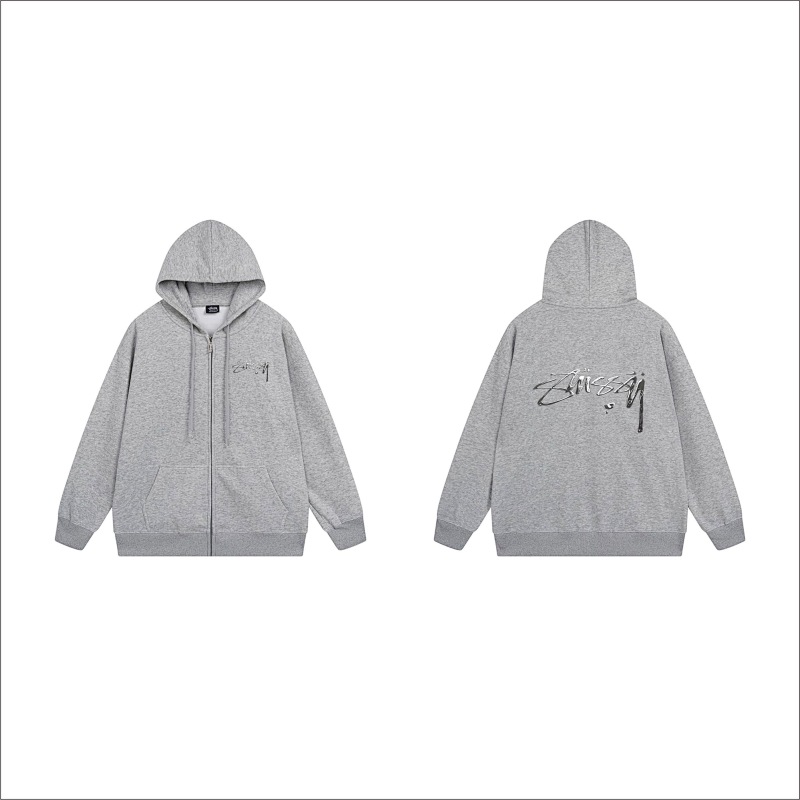 Stussy Fine-Line Handstyle Script Full-Zip Hoodie