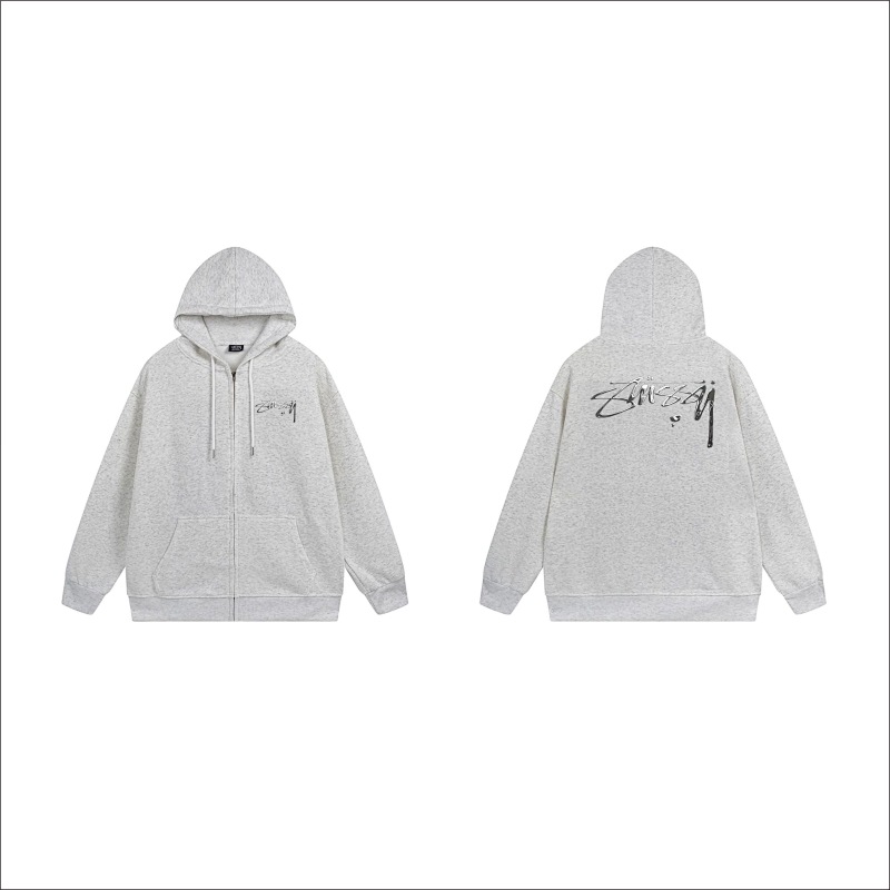 Stussy Fine-Line Handstyle Script Full-Zip Hoodie
