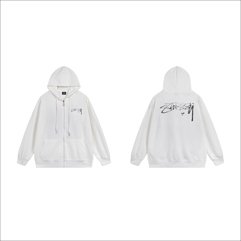 Stussy Fine-Line Handstyle Script Full-Zip Hoodie