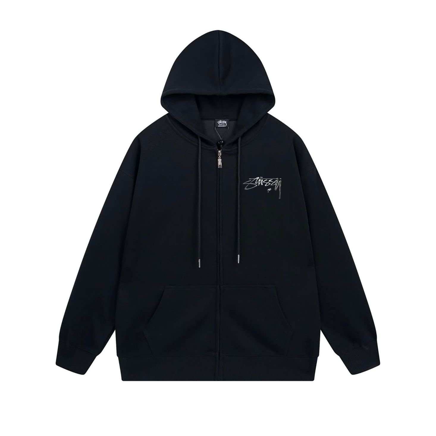 Stussy Fine-Line Handstyle Script Full-Zip Hoodie