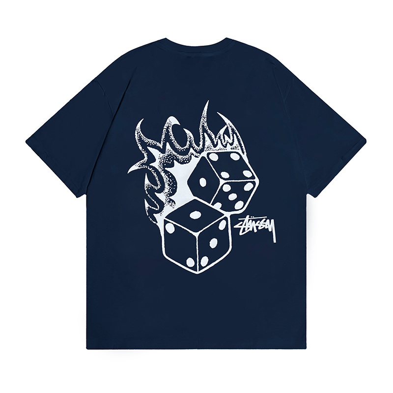 Stussy Flaming Billiard Skull T-Shirt