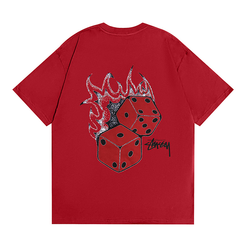 Stussy Flaming Billiard Skull T-Shirt