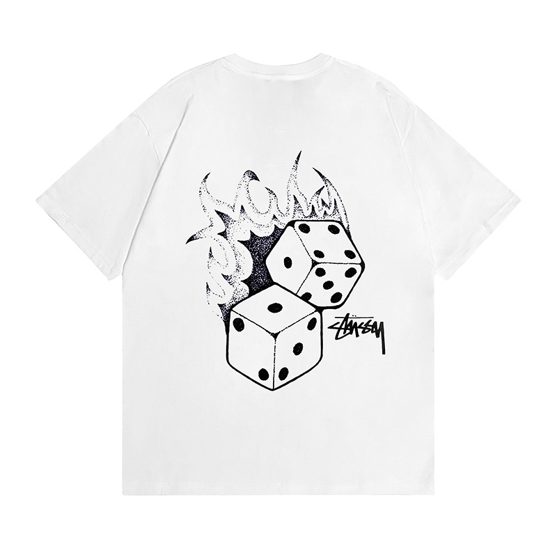 Stussy Flaming Billiard Skull T-Shirt