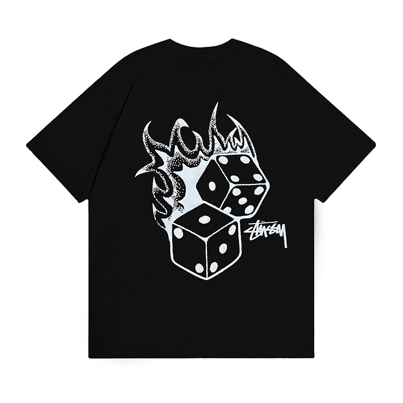 Stussy Flaming Billiard Skull T-Shirt