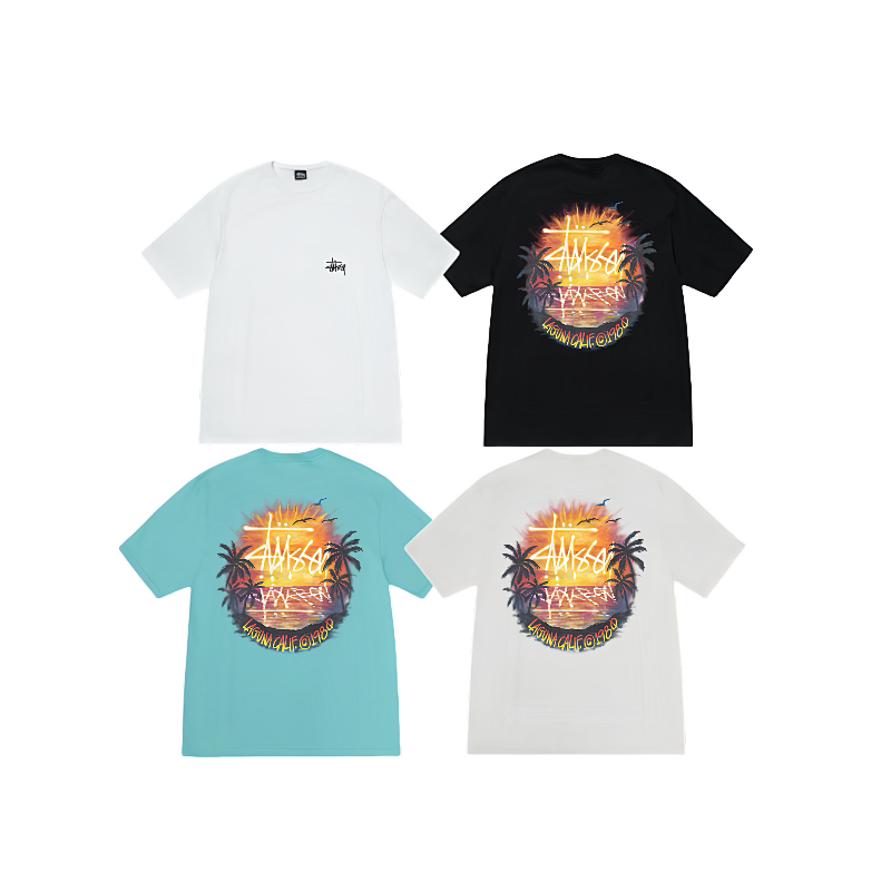 Stussy Flaming Sun Globe T-Shirt